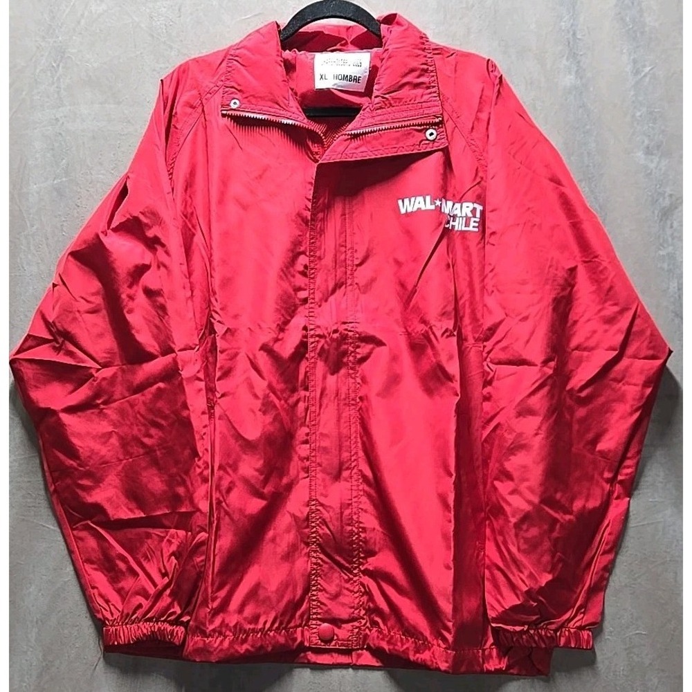 VTG Walmart Windbreaker‎ Jacket Mens XL Red Lightweight Shareholders Chile